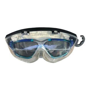 Aqua Sphere Vista Swim Swimming Goggles Blue Turquoise Frame Tinted Lens NOS